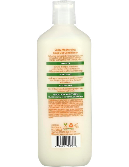CANTU SHEA BUTTER MOISTURIZING RINSE OUT CONDITIONER 400ml. 13.5oz.