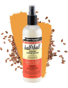 AUNT JACKIE'S HALF & HALF 355ml. 12oz. FLAXSEED RECIPES Hydrating Silkening Hair Milk 2