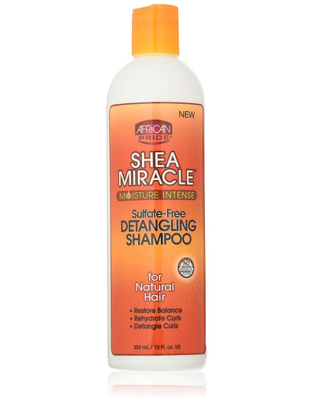 African Pride-Shea Miracle Detangling Shampoo Sulfate Free 355ml 12oz. Moisture Intense