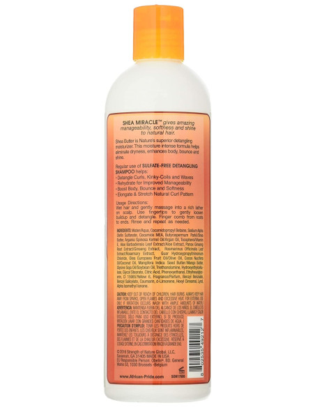 African Pride-Shea Miracle Detangling Shampoo Sulfate Free 355ml 12oz. Moisture Intense