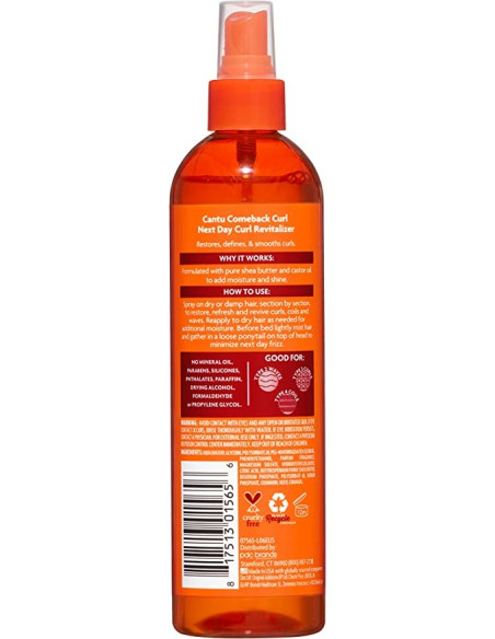 CANTU SHEA BUTTER COMEBACK CURL NEXT DAY -CURL REVITALIZER- 355ML. 12OZ.