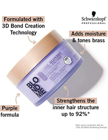 BLONDME COOL BLONDES NEUTRALIZING MASK 200ML. SCHWARZKOPF