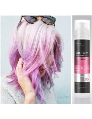 ERAYBA COOLCOLOR SEMI PERMANENT COLOR C05 BUBBLE GUM FANTASY PINK COLOR 100 ML