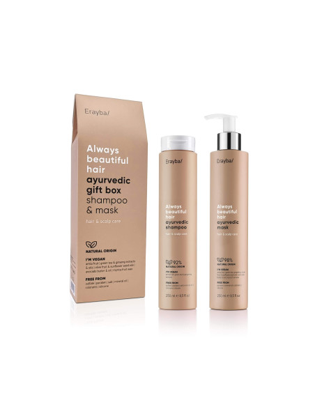 ERAYBA PACK AYURVEDIC CHAMPU 250ML Y MASCARILLA 250ML. Abh/ Always beautiful hair