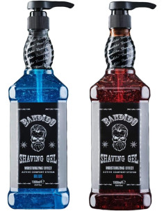 Bandido Shaving Gel BLUE - RED 1000ml. PACK 2 UNIDADES