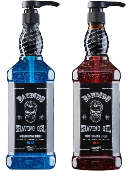 Bandido Shaving Gel BLUE - RED 1000ml. PACK 2 UNIDADES