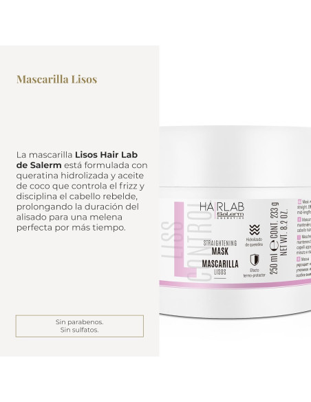 SALERM MASCARILLA LISOS HAIRLAB 250ML.