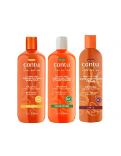 CANTU SHAMPOO-CONDITIONER-CURL ACTIVADOR CREAM SHEA BUTTER FOR NATURAL HAIR PACK 3 UNID.