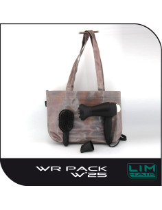 LIM HAIR SECADOR DE VIAJE WR 3.0 NEGRO-DORADO 1200W PACK Secador - cepillo de cabello mini para viaje o gimnasio con bolsa