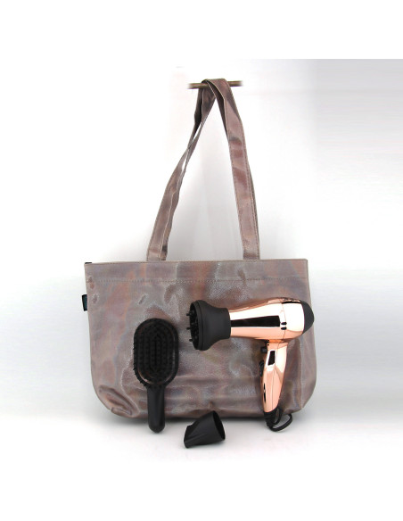 LIM HAIR SECADOR DE VIAJE WR 3.0 ROSE-GOLD 1200W PACK Secador - cepillo de cabello mini para viaje o gimnasio con bolsa