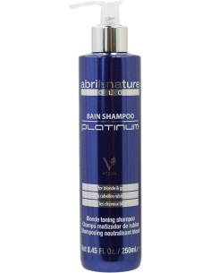 ABRILetNATURE PLATINUM SHAMPOO 250ML. matizador para cabello rubio y canas. Anti-amarillos