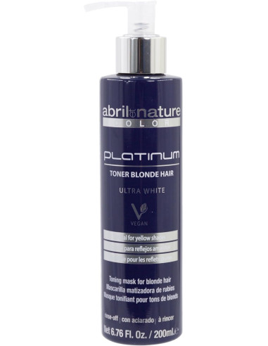 ABRILetNATURE PLATINUM MASK 200ML. matizador para cabello rubio y canas. Anti-amarillos