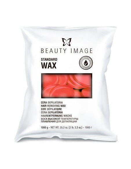 Beauty Image Standard Wax Roja Cera Depilatoria discos 1 kgs.