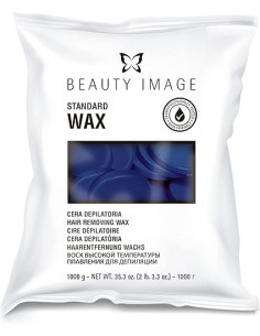 Beauty Image Standard Wax Azul Cera Depilatoria discos 1 kgs.