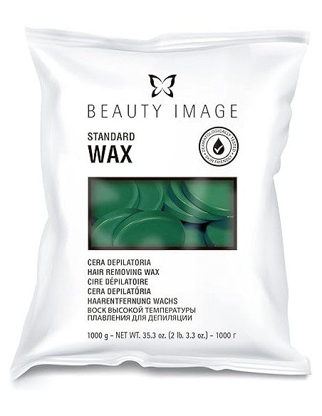 Beauty Image Standard Wax Verde Cera Depilatoria discos 1 kgs.