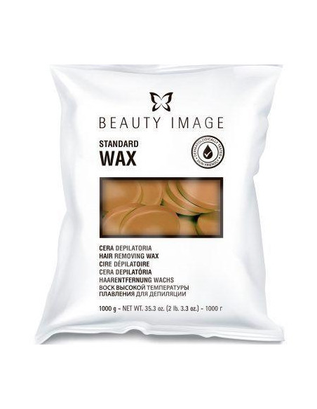 Beauty Image Standard Wax Natural Cera Depilatoria discos 1 kgs.