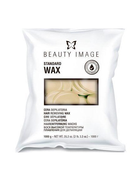 Beauty Image Standard Wax Blanco Cera Depilatoria discos 1 kgs.