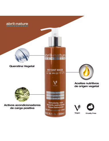 ABRILetNATURE KERATIN INSTANT MASK 200ML Restaurador y Regenerador con Queratina ultra rápida