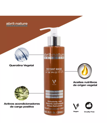 ABRILetNATURE KERATIN INSTANT MASK 200ML Restaurador y Regenerador con Queratina ultra rápida