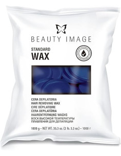 Beauty Image Standard Wax Azul Cera Depilatoria discos 1 kgs.
