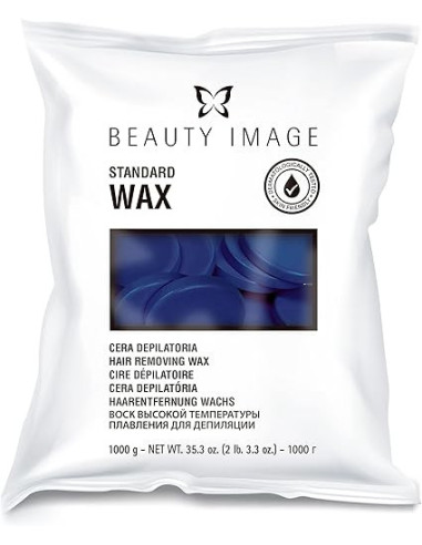 Beauty Image Standard Wax Blue Cera Depilatoria discos 1 kgs.