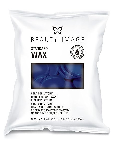 Beauty Image Standard Wax Blue Cera Depilatoria discos 1 kgs.