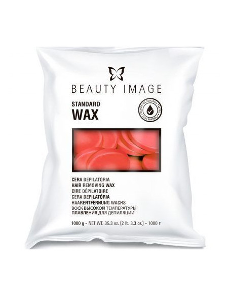 Beauty Image Standard Wax Red Cera Depilatoria discos 1 kgs.