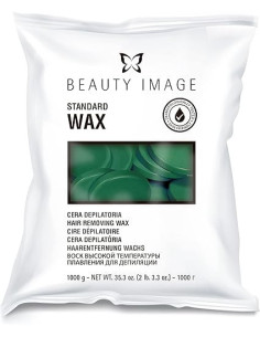 Beauty Image Standard Wax Green Cera Depilatoriadiscos 1 kgs.