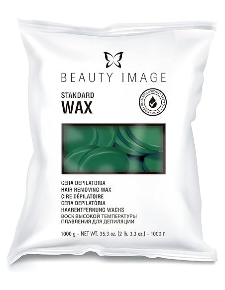 Beauty Image Standard Wax Green Cera Depilatoriadiscos 1 kgs.