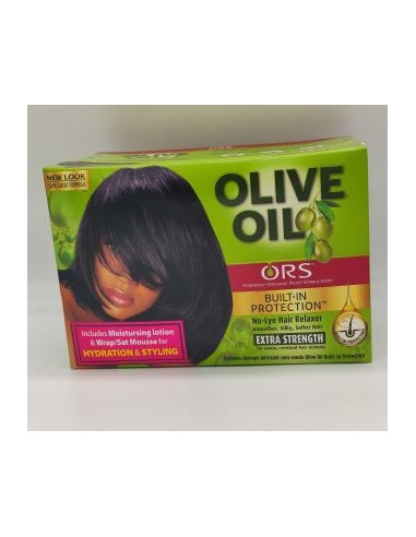 ORS OLIVE OIL KIT EXTRA STRENGTH  NO-LYE HAIR RELAXER BUILT-IN PROTECTION