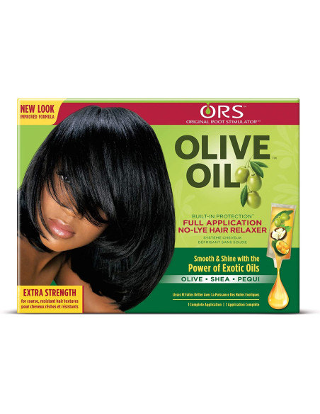 ORS OLIVE OIL KIT EXTRA STRENGTH  NO-LYE HAIR RELAXER BUILT-IN PROTECTION
