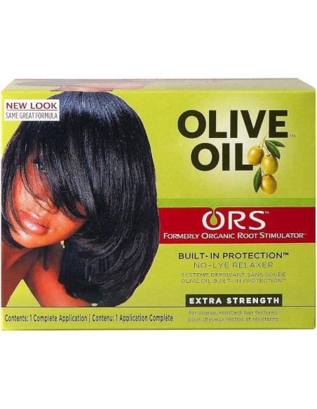 ORS OLIVE OIL KIT EXTRA STRENGTH  NO-LYE HAIR RELAXER BUILT-IN PROTECTION