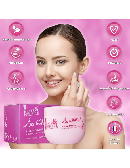 FAIR AND WHITE HYDRA SWEET SO WHITE CREMA HIDRATANTE CUERPO ROSTRO 400ml.