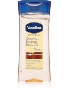 VASELINE INTENSIVE CARE COCONUT RESTORE BODY OIL 200ml. 6.8 oz.