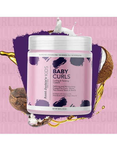 AUNT JACKIE'S BABY GIRLS CURLS 426gr. 15oz. Moisture Rich Curling & Twisting Custard