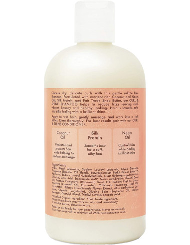 Shea Moisture Curl Shine Shampoo 384ml. 13oz. Coconut,Hibiscus