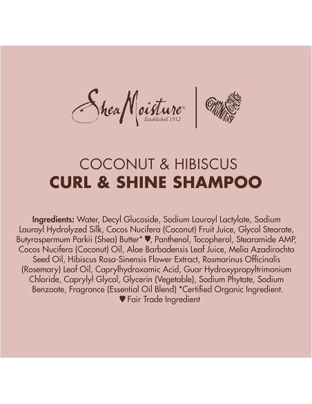 Shea Moisture Curl Shine Shampoo 384ml. 13oz. Coconut,Hibiscus