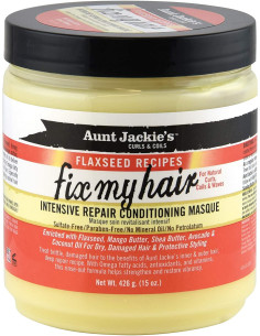 AUNT JACKIE'S FIX MY HAIR 426gr. 15oz. FLAXSEED RECIPES Intensive Repair Conditioning Masque