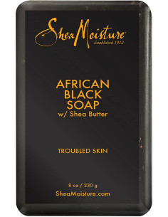 SHEA MOISTURE AFRICAN BLACK SOAP 230gr. 8oz. w/shea butter. Troubled Skin