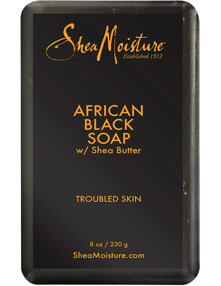SHEA MOISTURE AFRICAN BLACK SOAP 230gr. 8oz. w/shea butter. Troubled Skin