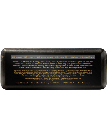 SHEA MOISTURE AFRICAN BLACK SOAP 230gr. 8oz. w/shea butter. Troubled Skin