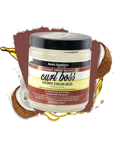 AUNT JACKIE'S CURL BOSS COCONUT CURLING GELEE 426gr. 15oz. Curls Coils Coconut Creme Recipes