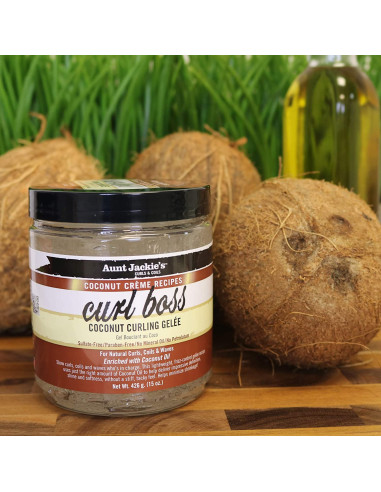 AUNT JACKIE'S CURL BOSS COCONUT CURLING GELEE 426gr. 15oz. Curls Coils Coconut Creme Recipes