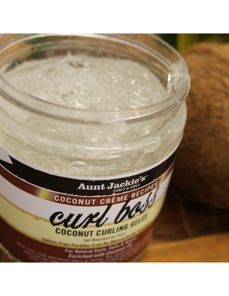 AUNT JACKIE'S CURL BOSS COCONUT CURLING GELEE 426gr. 15oz. Curls Coils Coconut Creme Recipes