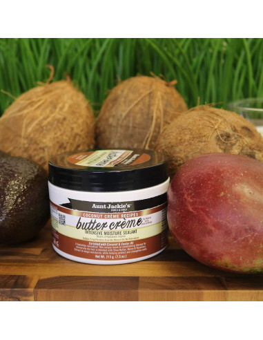 AUNT JACKIE's BUTTER CREME 213gr. 7.5oz. Curls Coils Intensive Moisture Sealant Coconut Creme Recipes