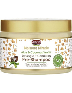 African Pride Moisture Miracle Pre-Shampoo Aloe-Coconut 340gr. Detangle Condition Aloe Coconut Water