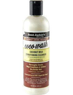 AUNT JACKIE'S COCO WASH 355ml. 12oz. Curls Coils Coconut Milk Conditioning Cleanser coconut Creme Recipes