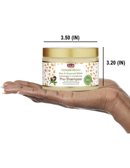 African Pride Moisture Miracle Pre-Shampoo Aloe-Coconut 340gr. Detangle Condition Aloe Coconut Water