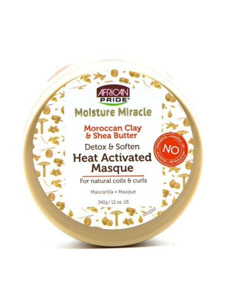African Pride Moisture Miracle Heat Activaded Masque 340gr. 12oz. Moroccan Clay Shea Butter