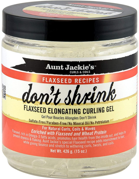 AUNT JACKIE'S DON´T SHRINK 425gr. 15oz. FLAXSEED RECIPES Elongating Curling Gel